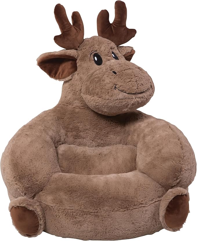 Trend Lab Moose Toddler Chair Plush Character Kids Chair Comfy Furniture Pillow Chair for Boys and Girls, 21 x 19 x 19 inches - LeafyLoom