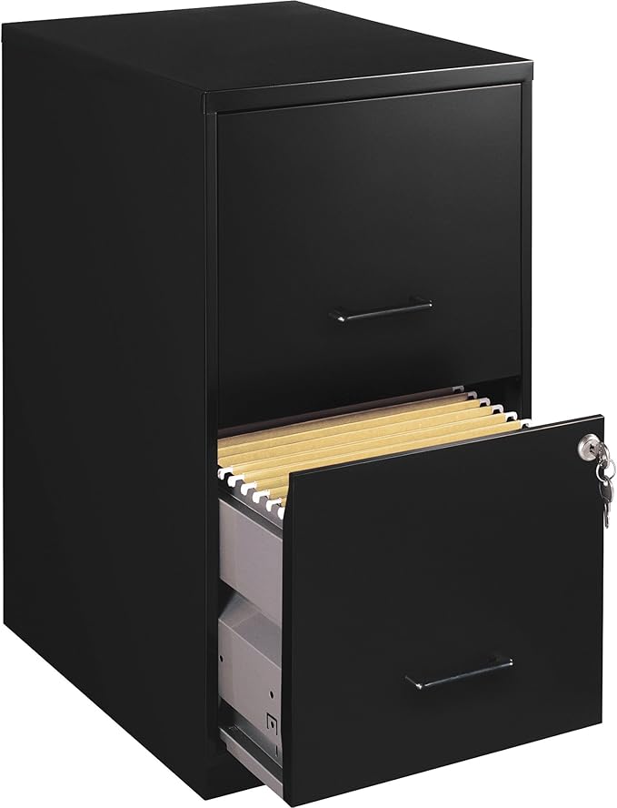 Lorell 14341 18 Deep 2-Drawer File Cabinet, Black - LeafyLoom