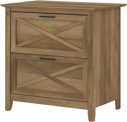 Bush Furniture Key West Lateral File Cabinet, Modern Farmhouse 2 Drawer File Cabinet for Home Office - LeafyLoom