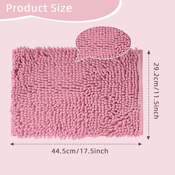 Locker Rug school girl rugs Carpet Chenille 100% Microfiber Locker Carpet with Non Skid Backing Locker Decorations (Pink, 11.5X17.5) - LeafyLoom