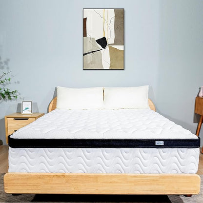 Full Size Mattress | 12 Inch Hybrid Mattresses Full in a Box | Medium Firm Memory Foam and Individual Pocket Springs | Fiberglass Free Bed Matress | Breathable | CertiPUR-US - LeafyLoom