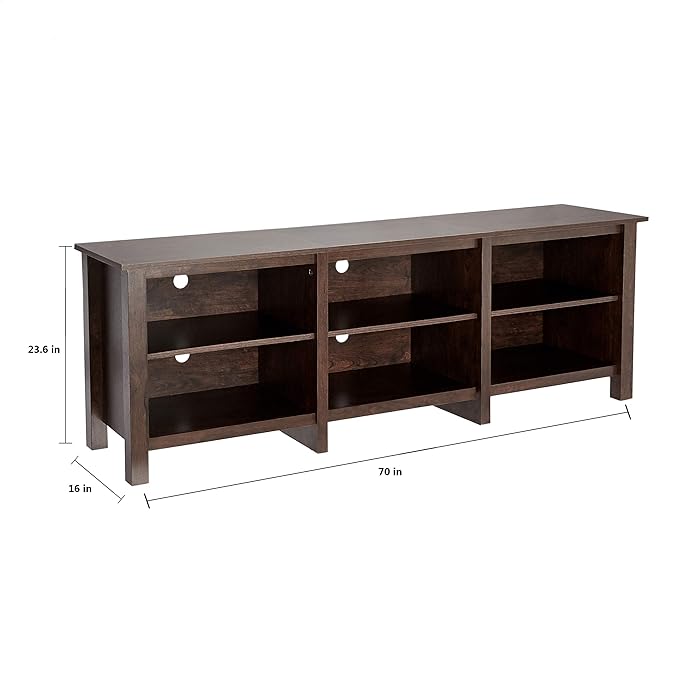 ROCKPOINT 70inch TV Stand Storage Media Console Entertainment Center,Espresso - LeafyLoom