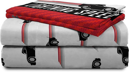 Jay Franco Disney Pixar Cars Race Ready 7 Piece Full Bed Set - includes Comforter & Sheet Set - Bedding Features Lightning McQueen - Super Soft Fade Resistant Microfiber - LeafyLoom