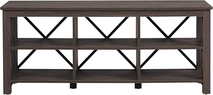 Henn&Hart Rectangular TV Stand for TV's up to 65" in Alder Brown, TV Stands for the Living Room - LeafyLoom