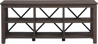 Henn&Hart Rectangular TV Stand for TV's up to 65" in Alder Brown, TV Stands for the Living Room - LeafyLoom