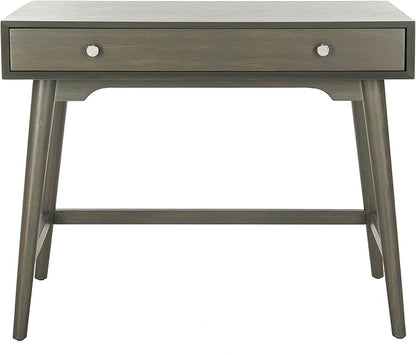 Safavieh Home Office Isadora Mid-Century Modern Ash Grey 1-drawer Desk - LeafyLoom