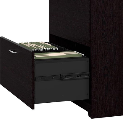 Bush Business Furniture Cabot 2 Drawer Lateral File Cabinet | Letter, Legal, and A4-size Document Storage for Home Office, 32W, Espresso Oak - LeafyLoom