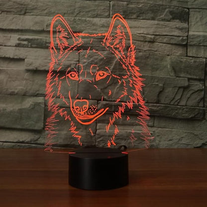 3D Illusion Lamps Animal Langtou Shape LED Desk Table Night Light 7 Color Touch Lamp Kiddie Kids Children Family Home Office Childrenroom Theme Decoration (Langtou) - LeafyLoom