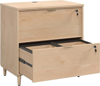 Sauder Clifford Place 2-Drawer Lateral File Cabinet, L: 29.53" x W: 18.5" x H: 30.28", Natural Maple Finish - LeafyLoom