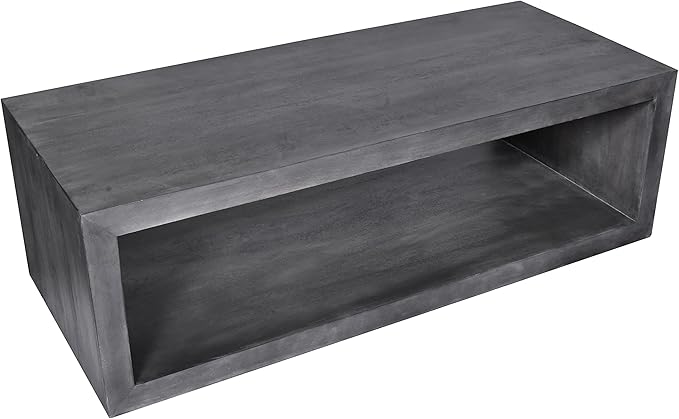 NicBex Coffee Table Wooden Coffee Table with Storage Rectangle Center Tables with Open Bottom Shelf Dining Table for Living Room, Dining Room, Office, and Bedroom,58" W, Charcoal Gray - LeafyLoom