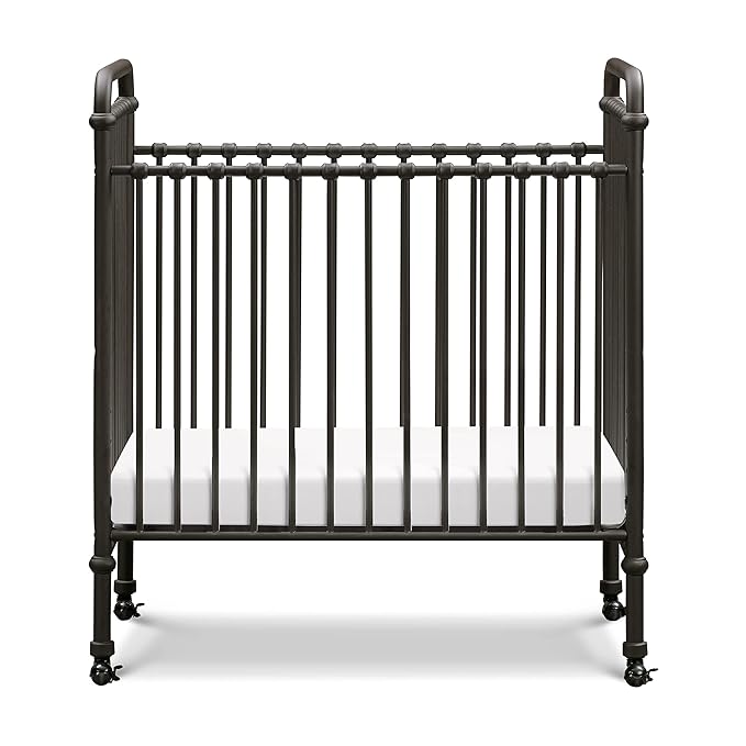 NAMESAKE Abigail 3-in-1 Convertible Mini Metal Crib in Vintage Iron, Greenguard Gold Certified - LeafyLoom