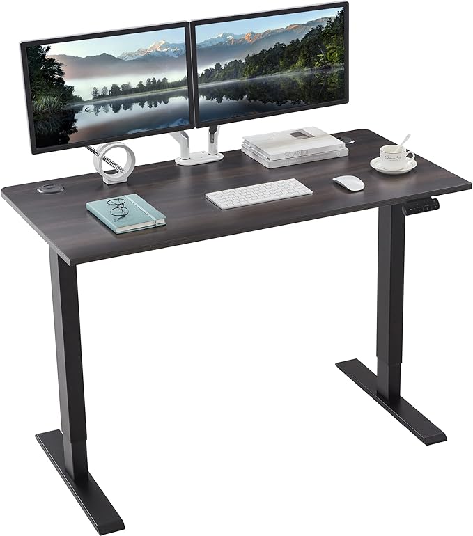 Sunon Sit Laptop Computer Writing Workstations with 3 Pre-Set and USB Port 48" for Home Office Smart Advanced Standing Desk, Grey - LeafyLoom