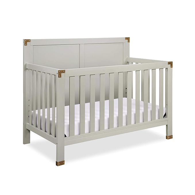 Baby Relax Miles 5-in-1 Convertible Crib for Nursery, Soft Gray - LeafyLoom