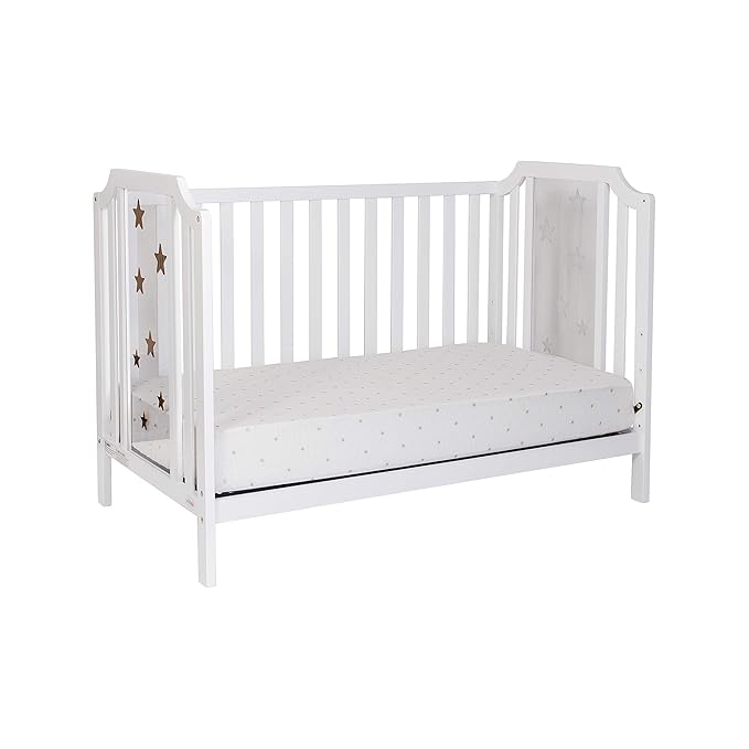 Suite Bebe Celeste 3 in 1 Convertible Island Crib, Wood and Acrylic, White - LeafyLoom