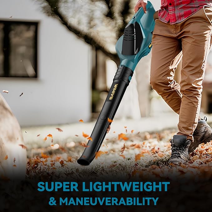 Cordless Leaf Blower for Makita 18V Battery,Handheld Electric Jobsite Air Blower,5 Variable Speed Up to 100MPH,120 CFM Powerful for Lawn Care,Snow Blow,Yard Clean(Battery Not Included) - LeafyLoom