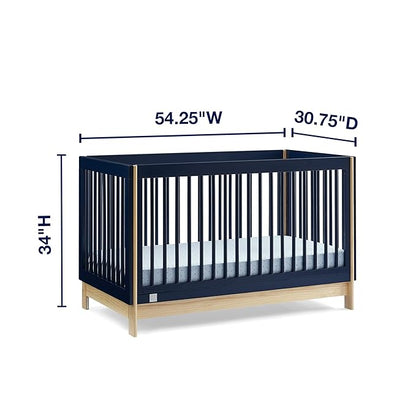 GAP babyGap Tate 4-in-1 Convertible Crib - Greenguard Gold Certified, Navy/Natural - LeafyLoom