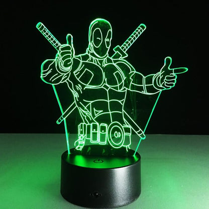 VALEN 3D Desk lamp Acrylic Deadpool Night Light 7 Color Change Furniture Decorative Colorful Gift Household Accessories Boy Toys - LeafyLoom