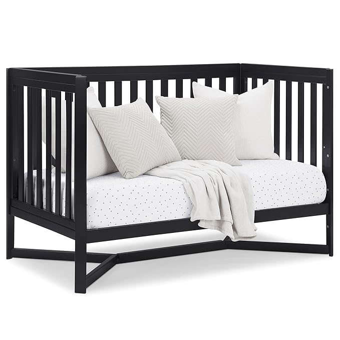 Delta Children Tribeca 4-in-1 Baby Convertible Crib, Midnight Grey - LeafyLoom