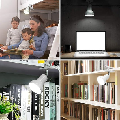 Sun-Rising Light clamp,360° rotation Clip on Lamp Portable Book Reading Light,Clamp on Desk/Table/Bunk Bed/Cupboard Home Lighting, (Desk lamp,seven colors for your choice) Green - LeafyLoom