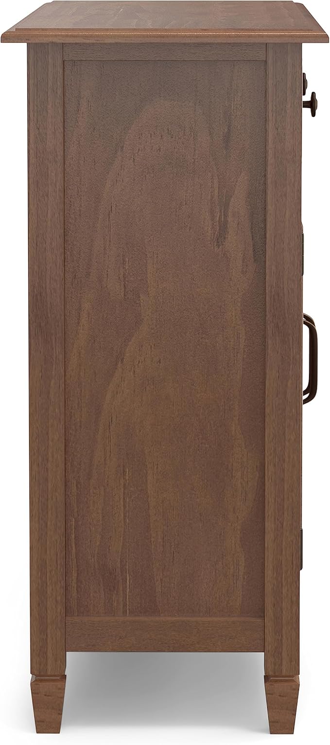 SIMPLIHOME Connaught Solid Wood 40 Inch Wide Traditional Entryway Storage Cabinet in Medium Saddle Brown, for The Living Room, Entryway and Family Room - LeafyLoom