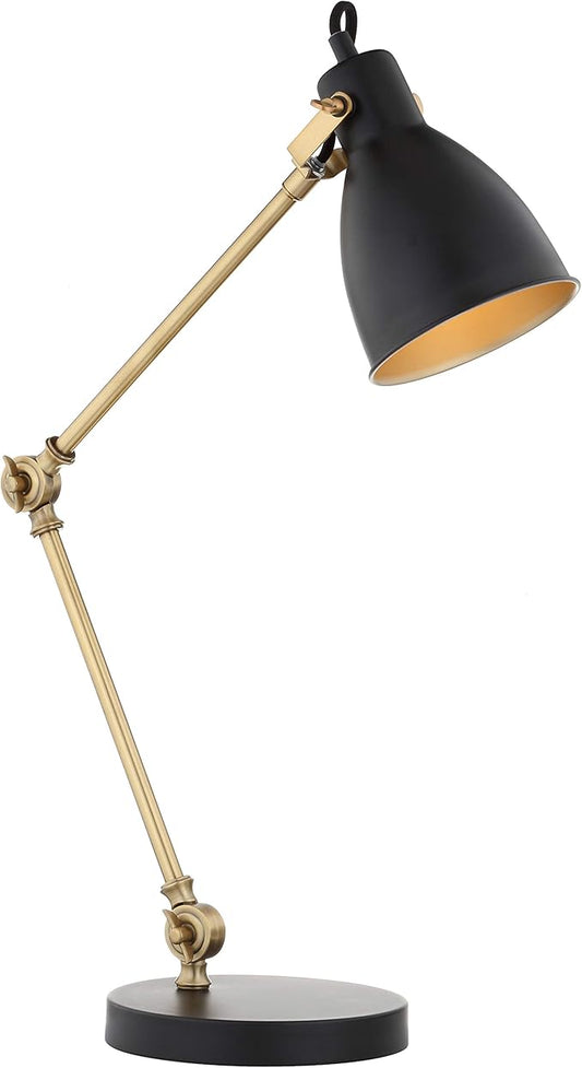 JONATHAN Y JYL6003A Barnes 24" LED Metal Task Lamp Modern,Contemporay,Transitional for Bedroom, Living Room, Office, College Dorm, Coffee Table, Bookcase, Black/BrassGold - LeafyLoom