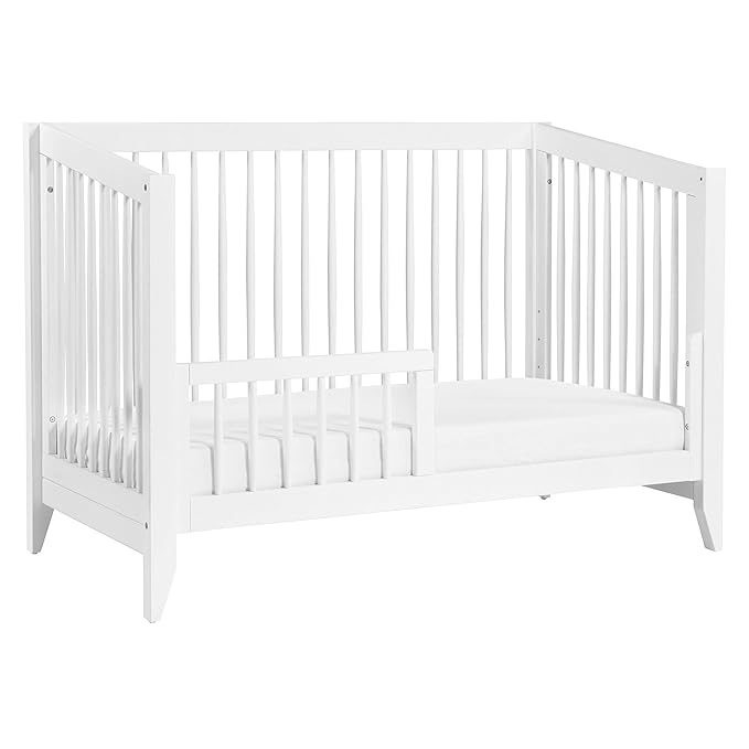 Babyletto Sprout 4-in-1 Convertible Crib with Toddler Bed Conversion Kit in White, Greenguard Gold Certified - LeafyLoom