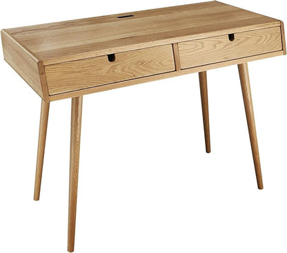 American Trails Freedom Made of Solid American Desk with USB Ports, Natural Oak (New) - LeafyLoom