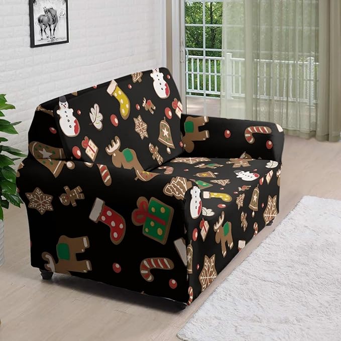 FKELYI Christmas Decorations Indoor Furniture Protector Easy Going Stretch Sofa Slipcover Non-Slip Sofa Slipcovers Washable Sofa Couch Cover M FKELYI