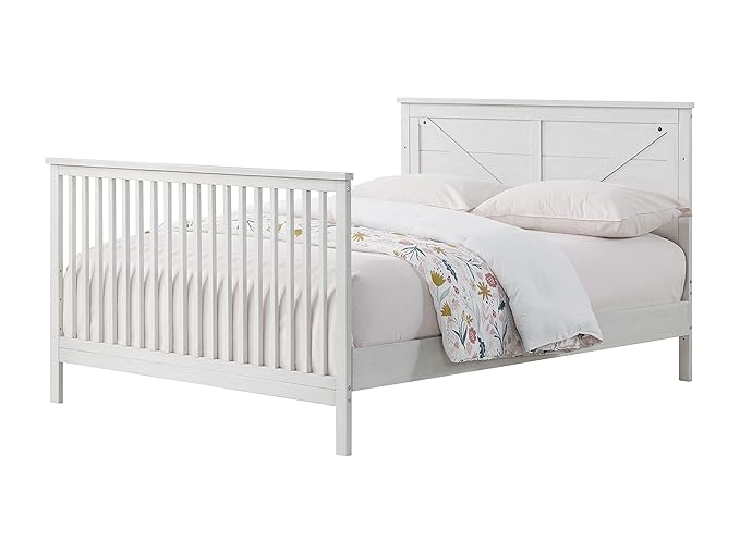 Oxford Baby Montauk Crib to Full-Size Bed Conversion Kit, Barn White - LeafyLoom