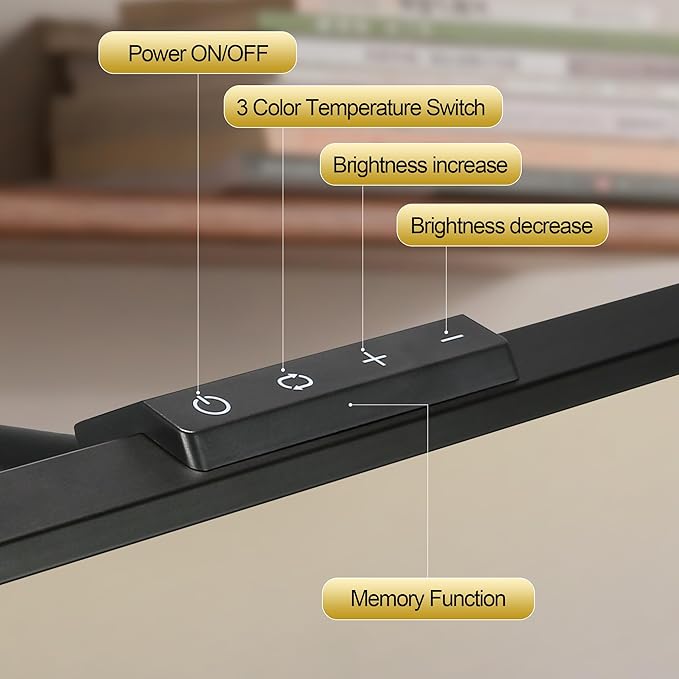 LED Desk Lamps for Home Office Eye-Caring Desk lamp with Clamp Architect Lamp with Touch Control and Adatper 3 Colors 10 Brightness Adjustable Gooseneck Clip on Lights for Desk and Table - LeafyLoom