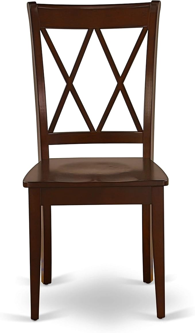 East West Furniture Antique 3 Piece Room Set Contains a Round Wooden Table with Pedestal and 2 Kitchen Dining Chairs, 36x36 Inch, AMCL3-MAH-W - LeafyLoom