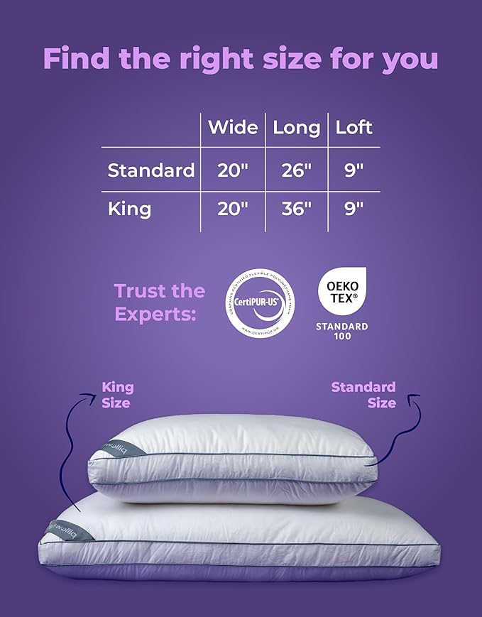 Pillow Fight Knockout - King Size Pillows Set of 2, Luxury & Adjustable, Down Alternative Pillow, Bed Pillows, Neck Pillow, Cooling Pillow, for, Back Support, Stomach, and Side Sleepers (2 Pack) - LeafyLoom