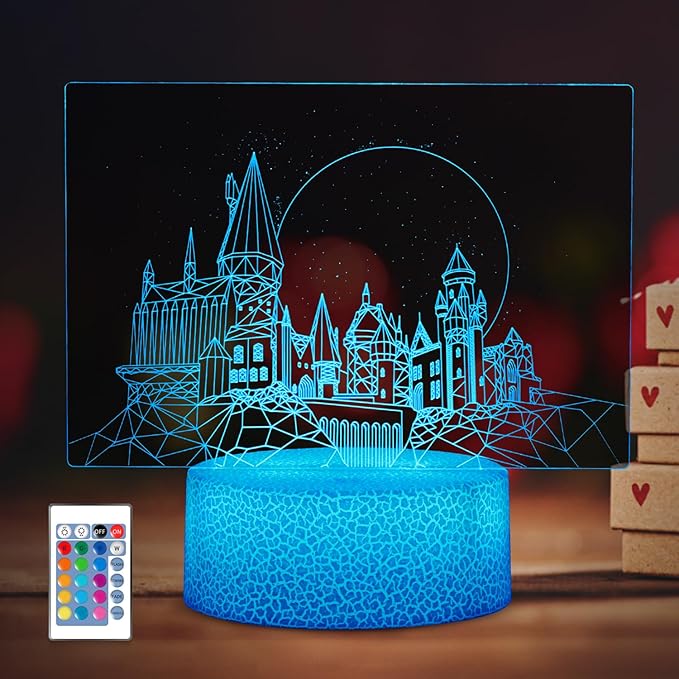 Christmas Gifts,3D Night Light for Kids,with Remote Touch Kids Bedside Lamp,16 Color Changing Decor Lamp,Christmas and Birthday Party Supplies for Boys/Girls - LeafyLoom