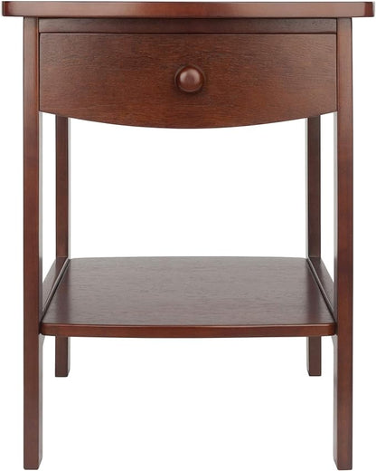 Winsome Basics Solid Wood End Table Nightstand - LeafyLoom