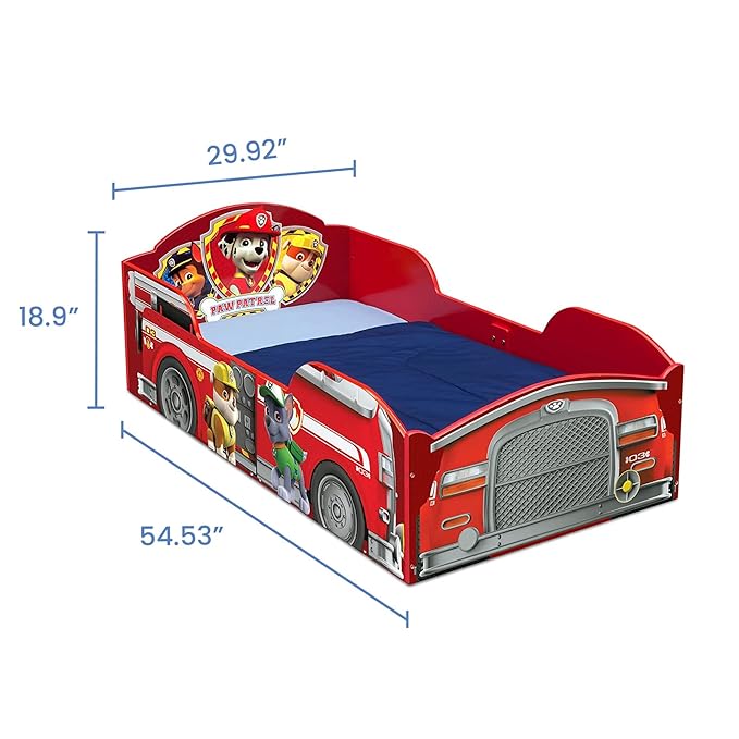 Delta Children Wood Toddler Bed - Greenguard Gold Certified, Nick Jr. PAW Patrol - LeafyLoom