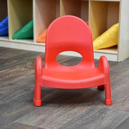 Children's Factory Angeles Value Stack Kids Chair, Preschool/Homeschool/Daycare Furniture, Flexible Seating Classroom Furniture for Toddlers, Red, 5" (AB7705PR) - LeafyLoom