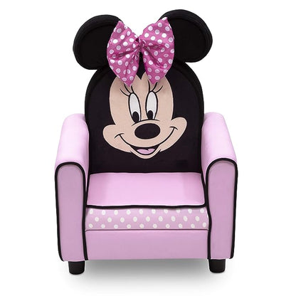 Delta Children Figural Upholstered Kids Chair, Disney Minnie Mouse - LeafyLoom