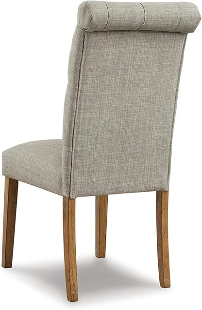 Signature Design by Ashley Harvina French Country Tufted Upholstered Dining Chair, 2 Count, Light Gray - LeafyLoom