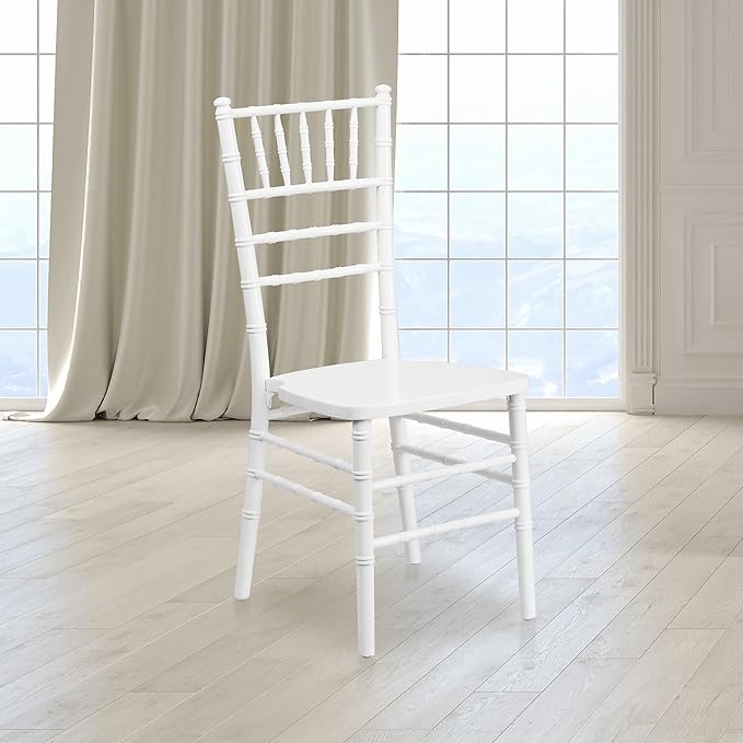 Flash Furniture Hercules Series Chiavari Chair for Formal Events and Banquets, Commercial/Residential All-Occasion Event Chair, White - LeafyLoom