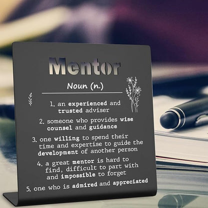 Afterprints Mentor Gifts for Women Men Thank You Gifts For Mentor Leaving Going Away Retirement Appreciation Boss, Coworker, Teacher, Counselor, Coach Office Desk Decor (black) XLK09 - LeafyLoom