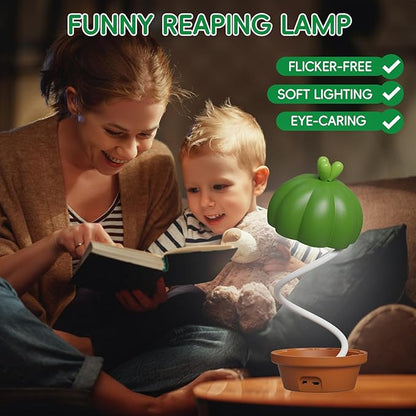 Cute Desk Lamp for Kids, Cactus Small Desk Lamps with Dimmable Touch,Rechargeable Kawaii Desk Lamp Nursery Night Lights, Desk Accessories Kawaii Room Decor for Kid Gifts (Green Cactus Lamp) - LeafyLoom