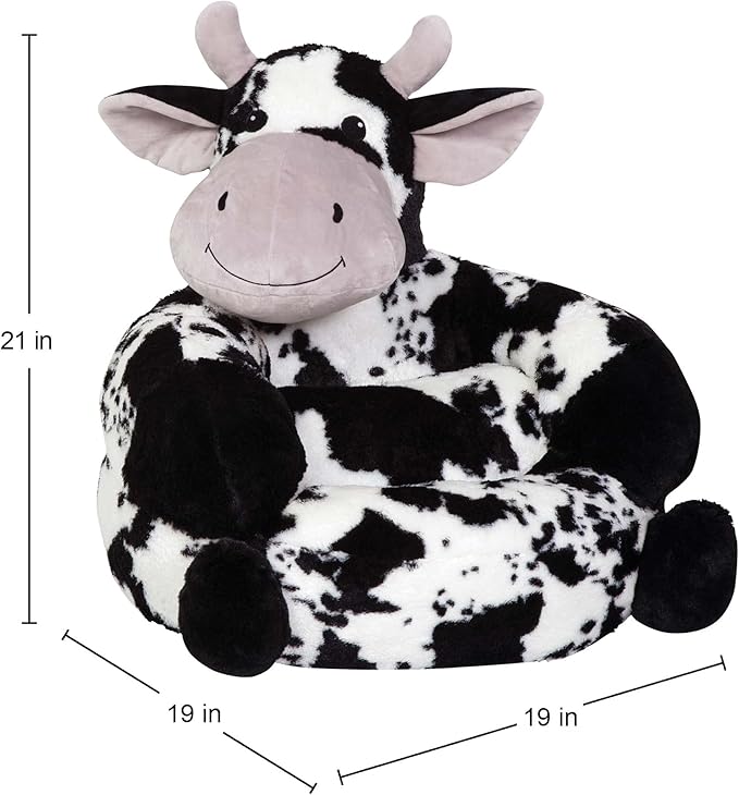 Trend Lab Cow Toddler Chair Plush Character Kids Chair Comfy Furniture Pillow Chair for Boys and Girls, 21 x 19 x 19 inches - LeafyLoom