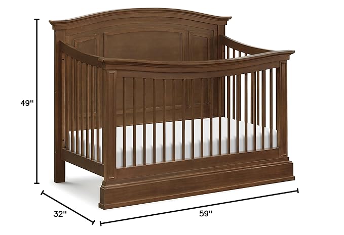 NAMESAKE Durham 4-in-1 Convertible Crib in Derby Brown, Greenguard Gold Certified - LeafyLoom