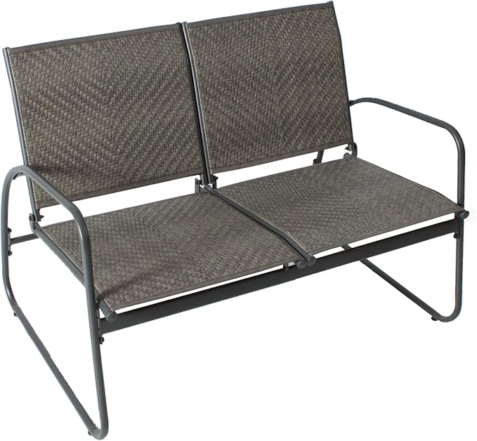 Mapleleaf 4 Pieces Rattan Patio Furniture Set, Outdoor Wicker Conversation Sofa Set, Rattan Chair and Glass Coffee Table for Yard, Pool or Backyard (Grey) - LeafyLoom