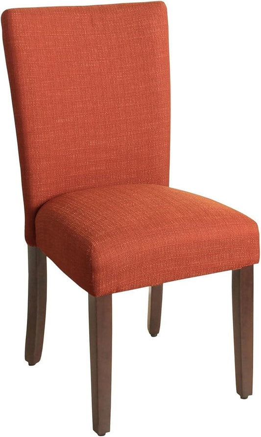 HomePop Parsons Classic Upholstered Accent Dining Chair, Single Pack, Orange - LeafyLoom