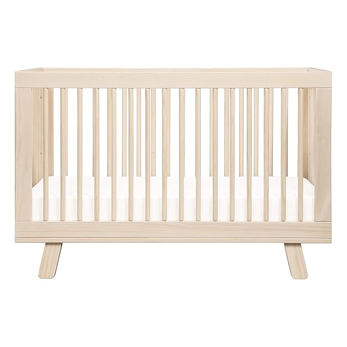 Babyletto Hudson 3-in-1 Convertible Crib with Toddler Bed Conversion Kit in Washed Natural, Greenguard Gold Certified - LeafyLoom