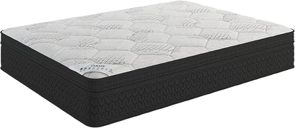 Ottomanson 12" King Mattress in a Box Made in USA, Medium-Firm Mattress, Hybrid Mattress Cool Improved Airflow with Edge to Edge Pocket Coil, Bed in A Box, Ottopedic - LeafyLoom