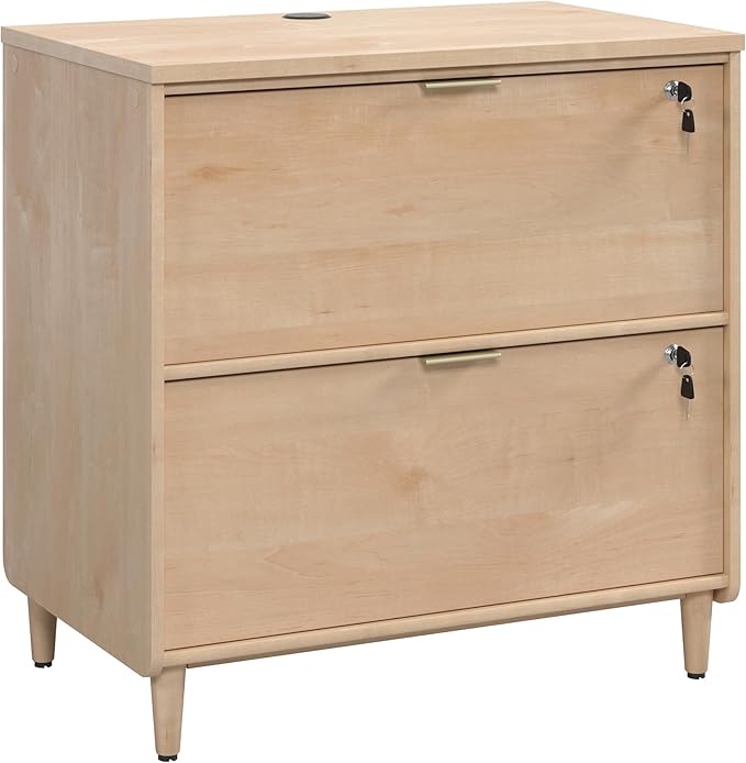 Sauder Clifford Place 2-Drawer Lateral File Cabinet, L: 29.53" x W: 18.5" x H: 30.28", Natural Maple Finish - LeafyLoom