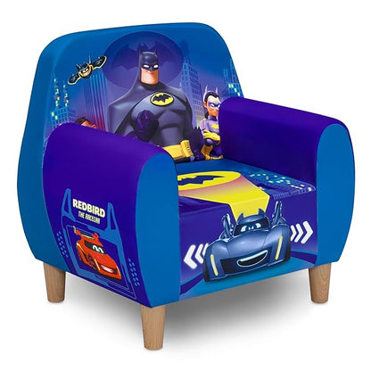 Delta Children Batman Batwheels Foam Chair for Kids, Blue - LeafyLoom