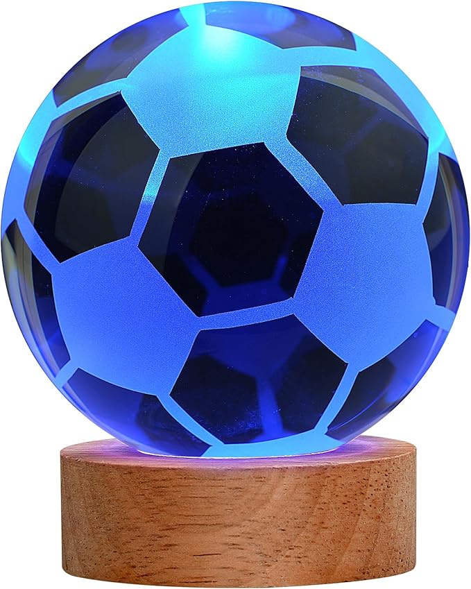 Large 3D Soccer Ball Night Light, Soccer Lamp 16 Color Changing with Remote Control for Bedroom Decor, Cool Desk Decor Gift for Teens Boys, Football - LeafyLoom